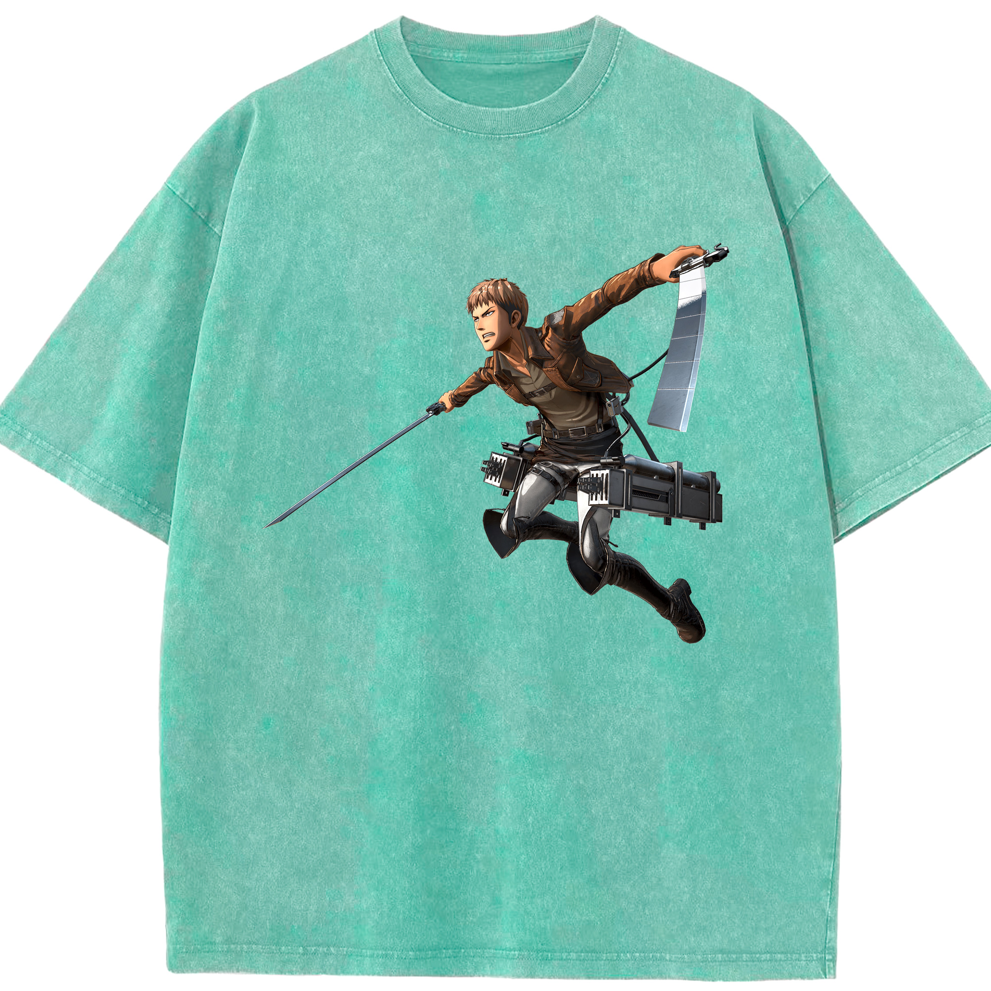（画像用） 進撃の巨人 ジャン・キルシュタイン Attack on Titan Jean Kirstein 綿100% ヴィンテージ風 半袖Tシャツ（フロントプリント）